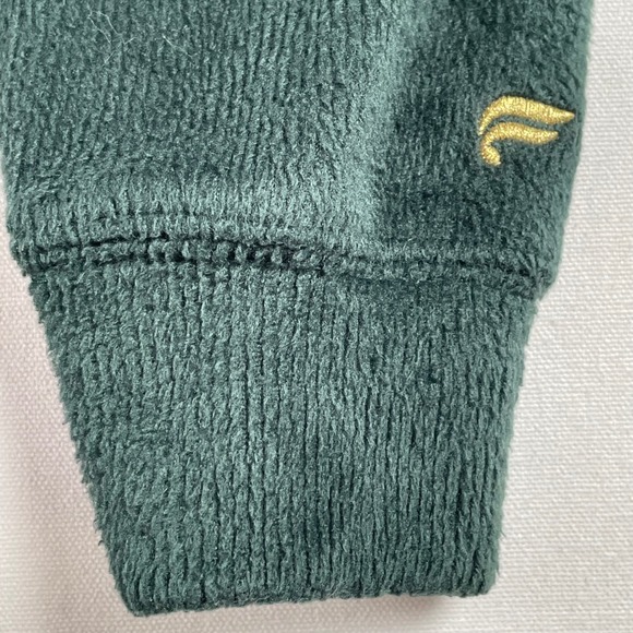 Fabletics Green‎ Soft Fuzzy Jumpsuit Gold Zip Loungewear Athleisure M - Picture 3 of 6